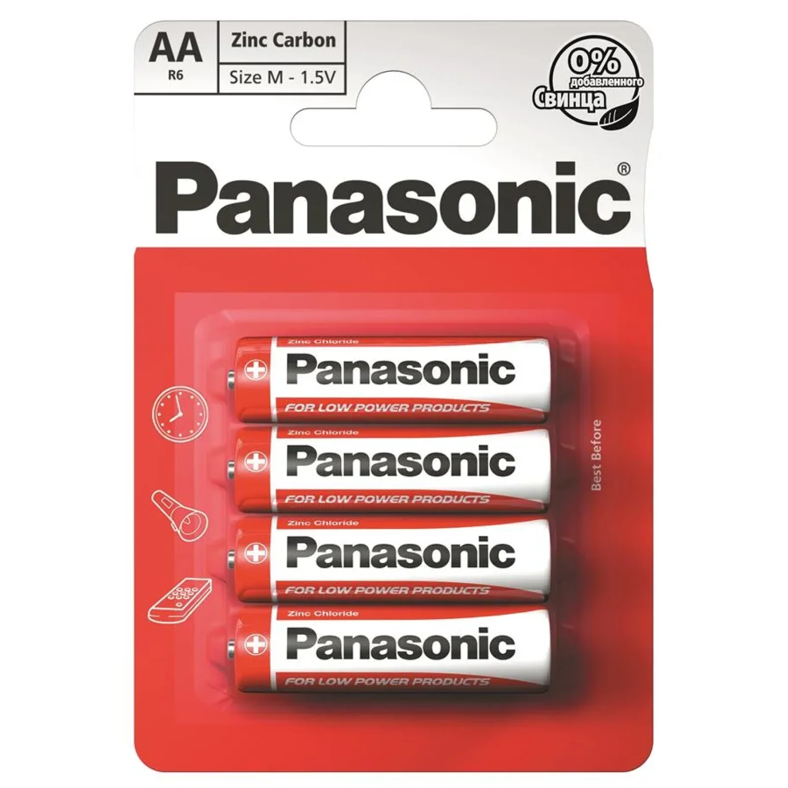 Батарейка Panasonic RED ZINK R6 BLI 4 ZINK-CARBON